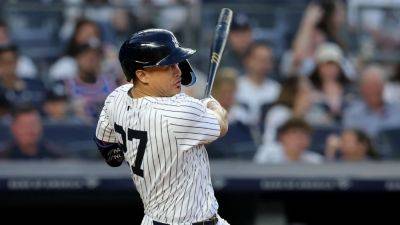 Juan Soto - Giancarlo Stanton - Yankees slugger Giancarlo Stanton drills hardest-hit ball of '24 - ESPN - espn.com - Washington - New York - state Texas
