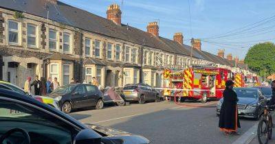House fire closes busy road into Cardiff city centre